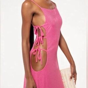 Cult Gaia Crystal-Embellished Chantal Gown in Size S, Rose pink